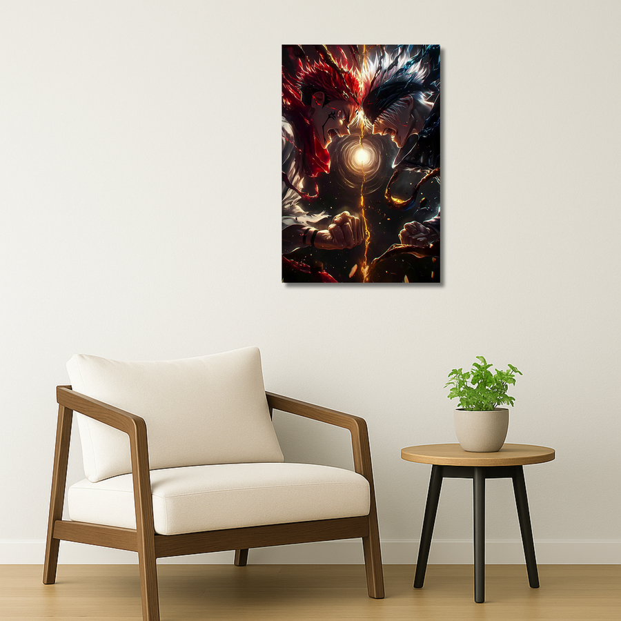 Jujutsu Kaisen Metal Poster - Duality Clash | Anime Wall Art India