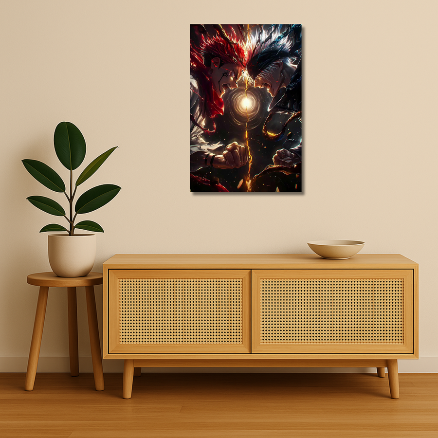 Jujutsu Kaisen Metal Poster - Duality Clash | Anime Wall Art India