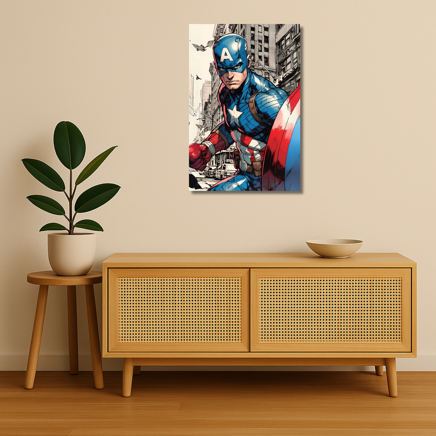 Marvel Metal Poster - Shield City | Superhero Wall Art India