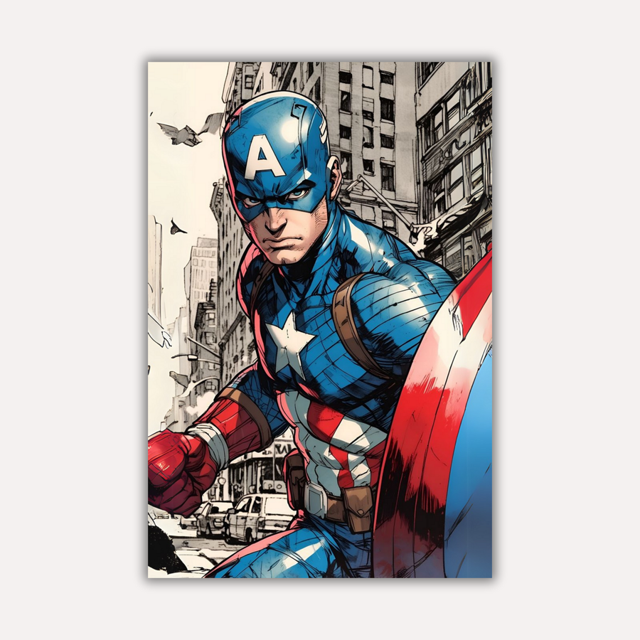 Marvel Metal Poster - Shield City | Superhero Wall Art India