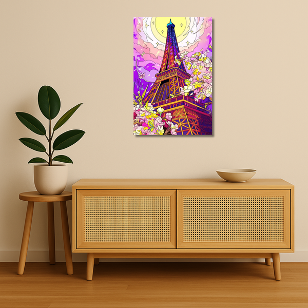 Travel Metal Poster - EiffelGlow | Wanderlust Wall Art India