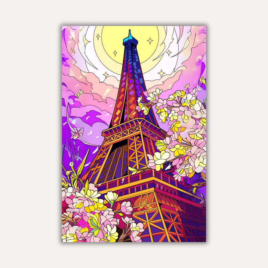 Travel Metal Poster - EiffelGlow | Wanderlust Wall Art India