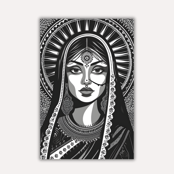 Indian Aesthetic Metal Poster - Noorari | Desi Wall Art India