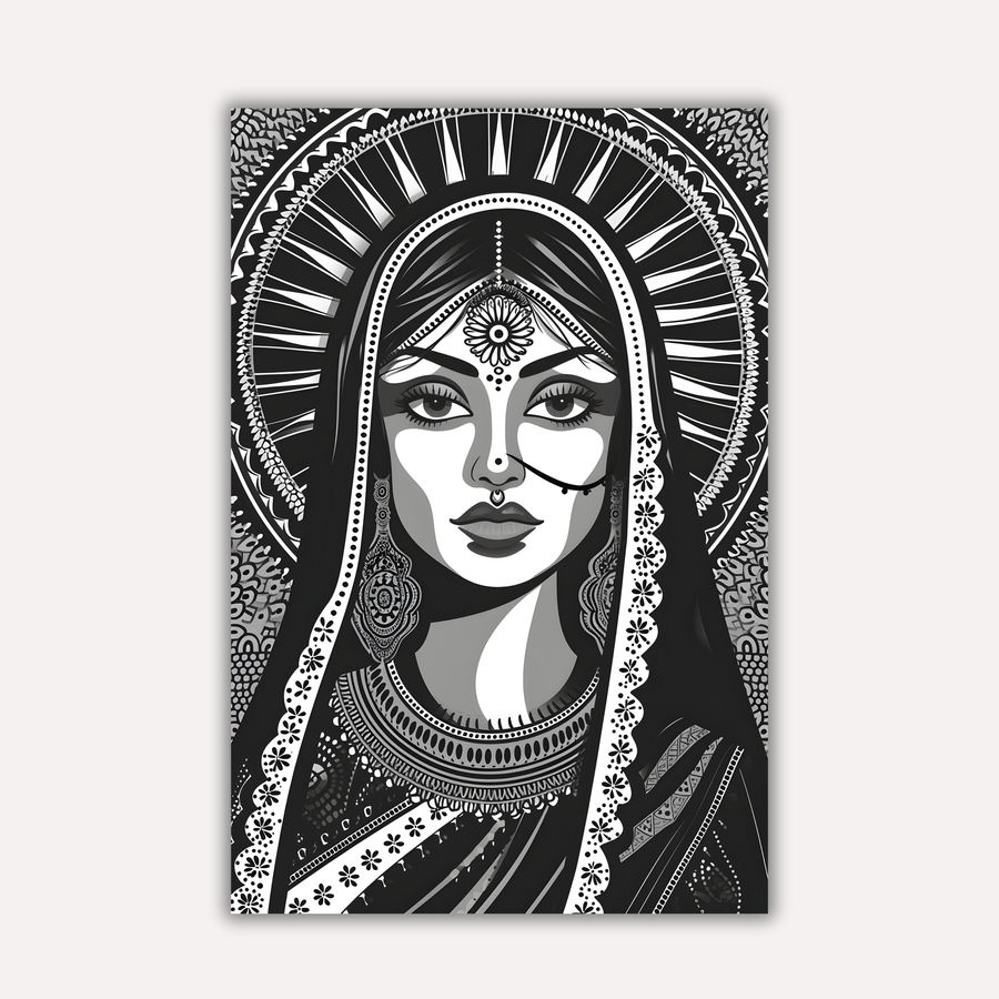 Indian Aesthetic Metal Poster - Noorari | Desi Wall Art India