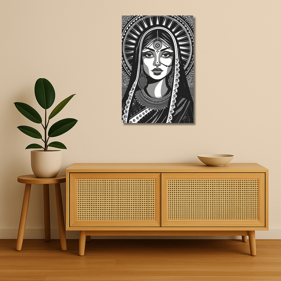 Indian Aesthetic Metal Poster - Noorari | Desi Wall Art India