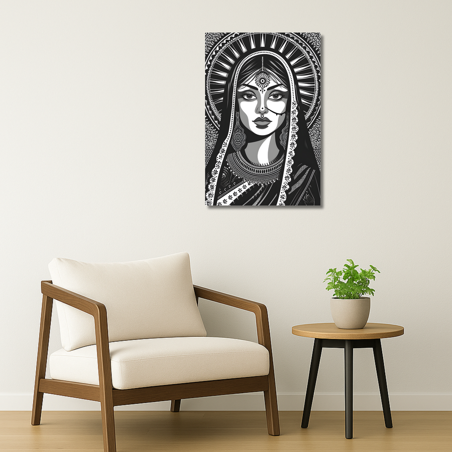 Indian Aesthetic Metal Poster - Noorari | Desi Wall Art India