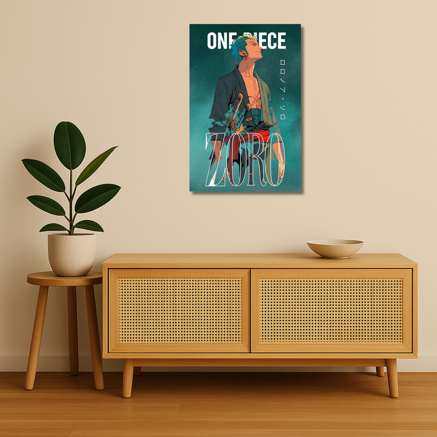 One Piece Metal Poster - Santoryu Spirit | Anime Wall Art India