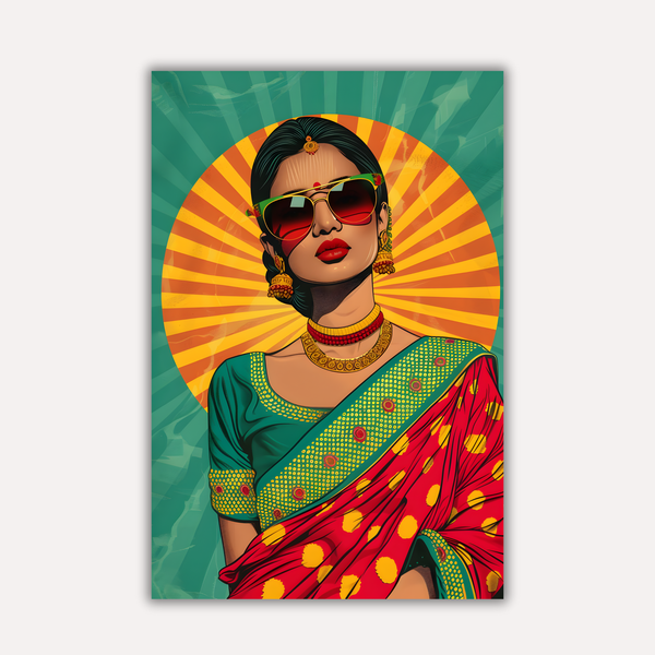 Indian Aesthetic Metal Poster - DesiNaari | Desi Wall Art India