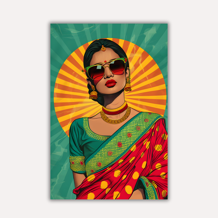 Indian Aesthetic Metal Poster - DesiNaari | Desi Wall Art India