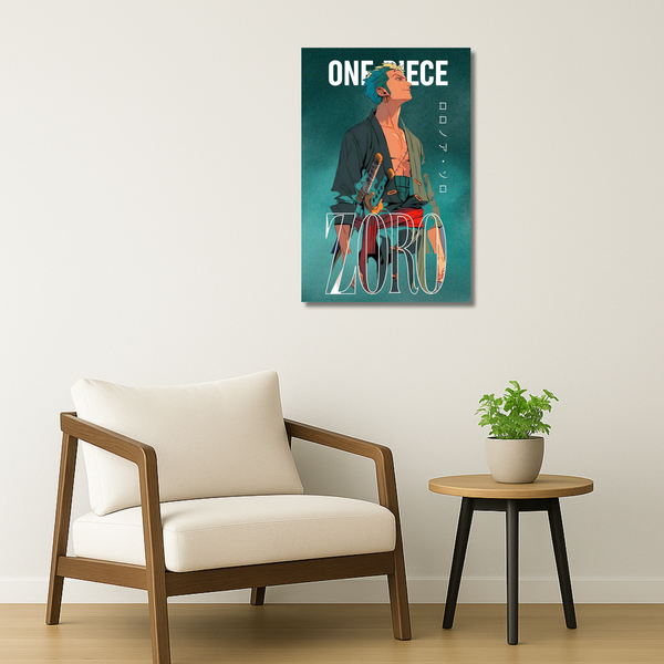 One Piece Metal Poster - Santoryu Spirit | Anime Wall Art India