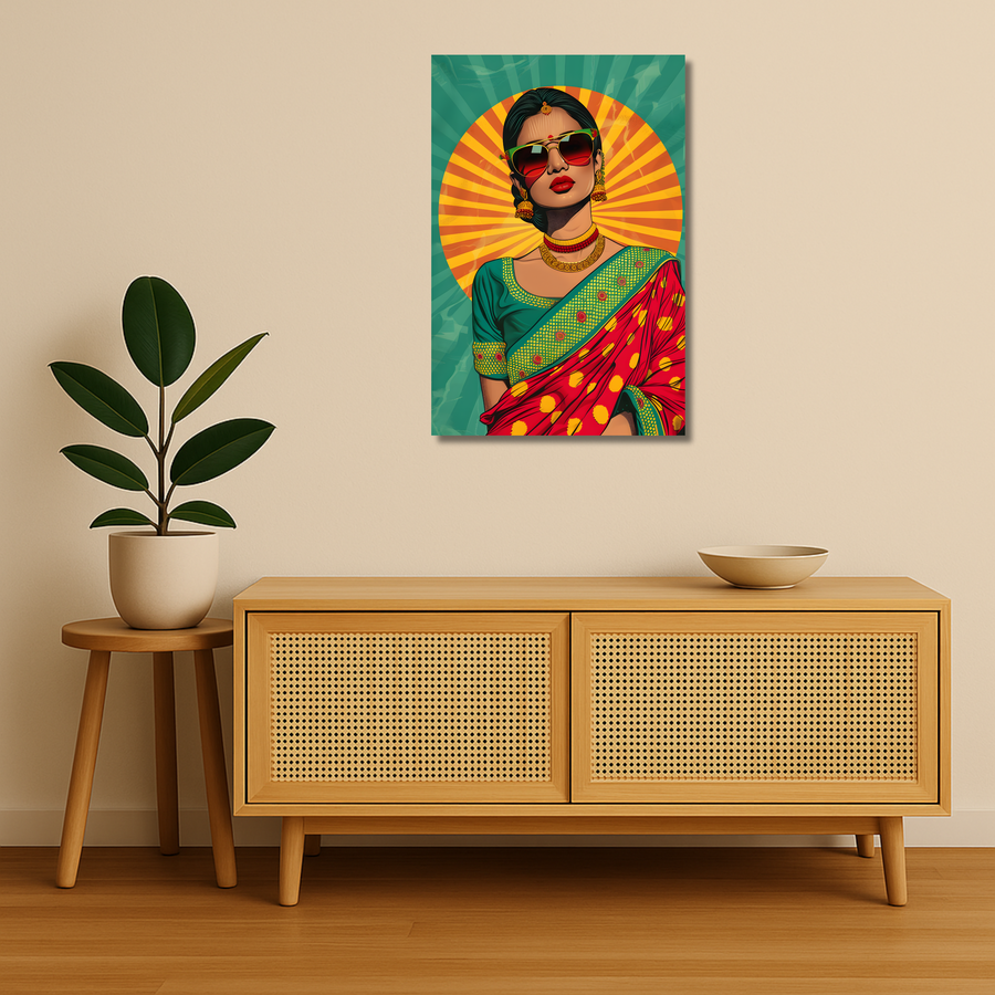 Indian Aesthetic Metal Poster - DesiNaari | Desi Wall Art India
