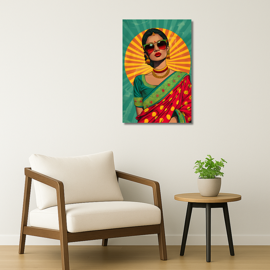 Indian Aesthetic Metal Poster - DesiNaari | Desi Wall Art India