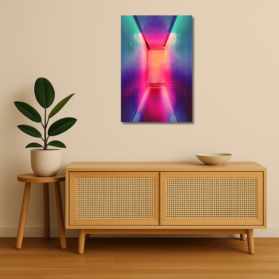 Abstract Metal Poster - NeonRush | Modern Wall Art India