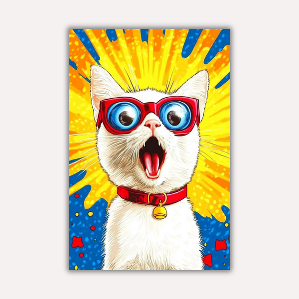 Cat Metal Poster - ShockCat | Animal Wall Art India