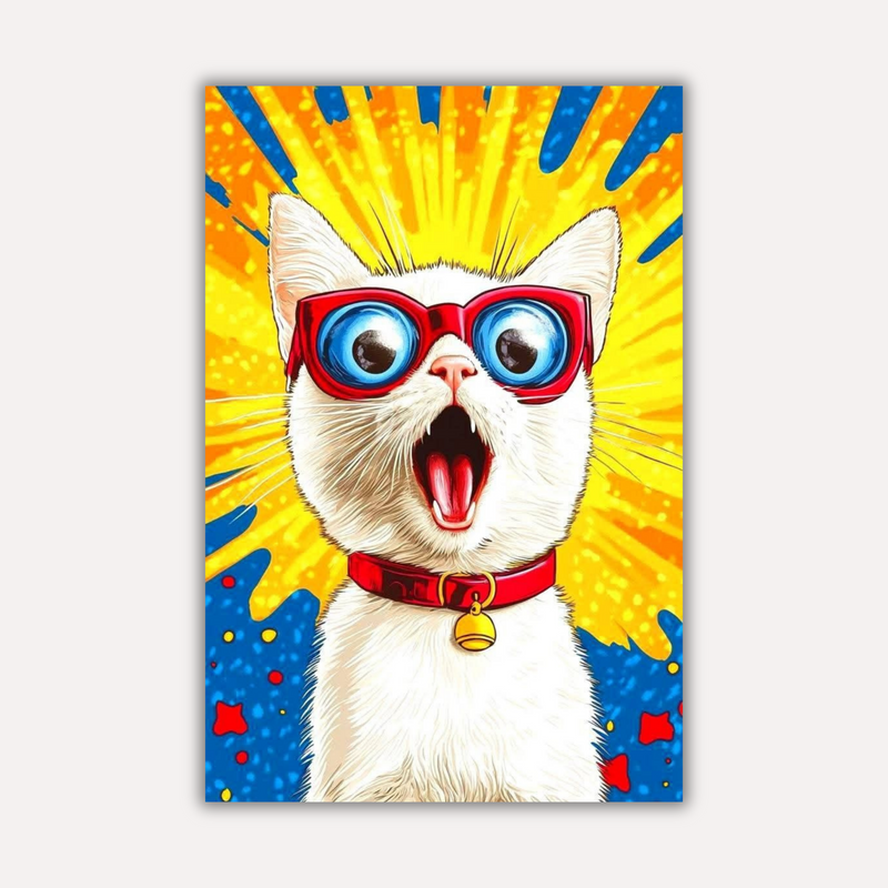 Cat Metal Poster - ShockCat | Animal Wall Art India