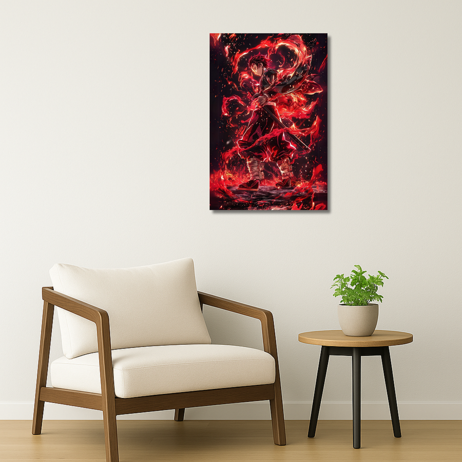 Demon Slayer Metal Poster - Flame Surge | Anime Wall Art India