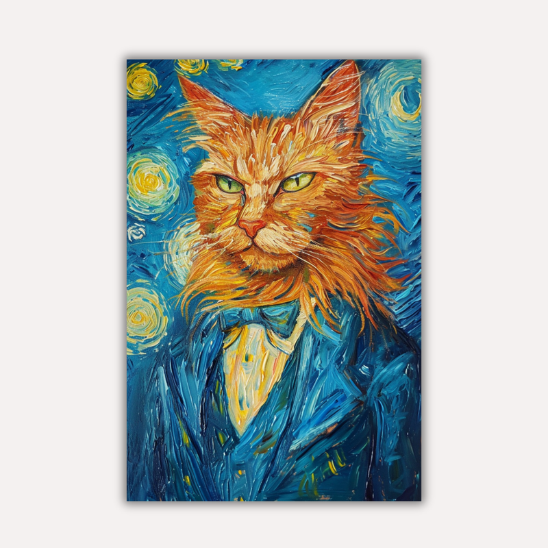 Wildlife Metal Poster - Meowgogh | Animal Wall Art India