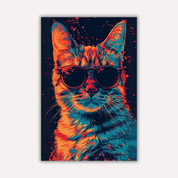 Cat Metal Poster - CoolCat | Animal Wall Art India