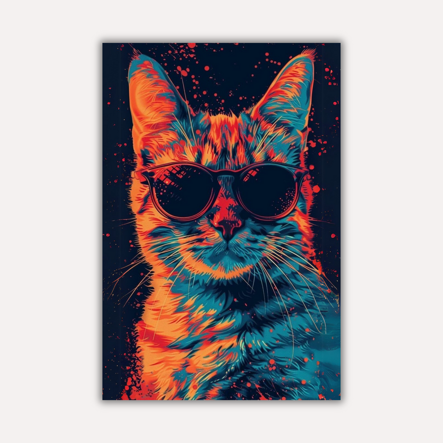 Cat Metal Poster - CoolCat | Animal Wall Art India