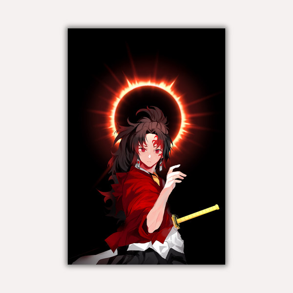 Demon Slayer Metal Poster - Burning Bond | Anime Wall Art India