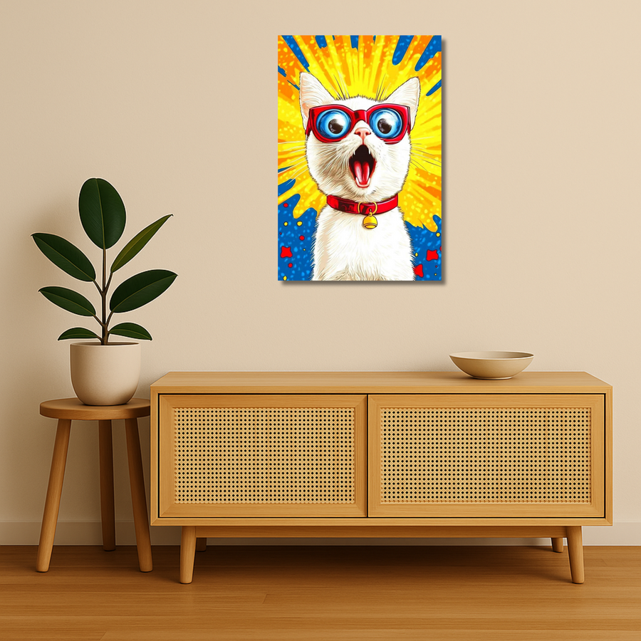 Cat Metal Poster - ShockCat | Animal Wall Art India