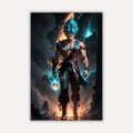 Dragon Ball Super Metal Poster - Blue God Goku | Anime Wall Art India