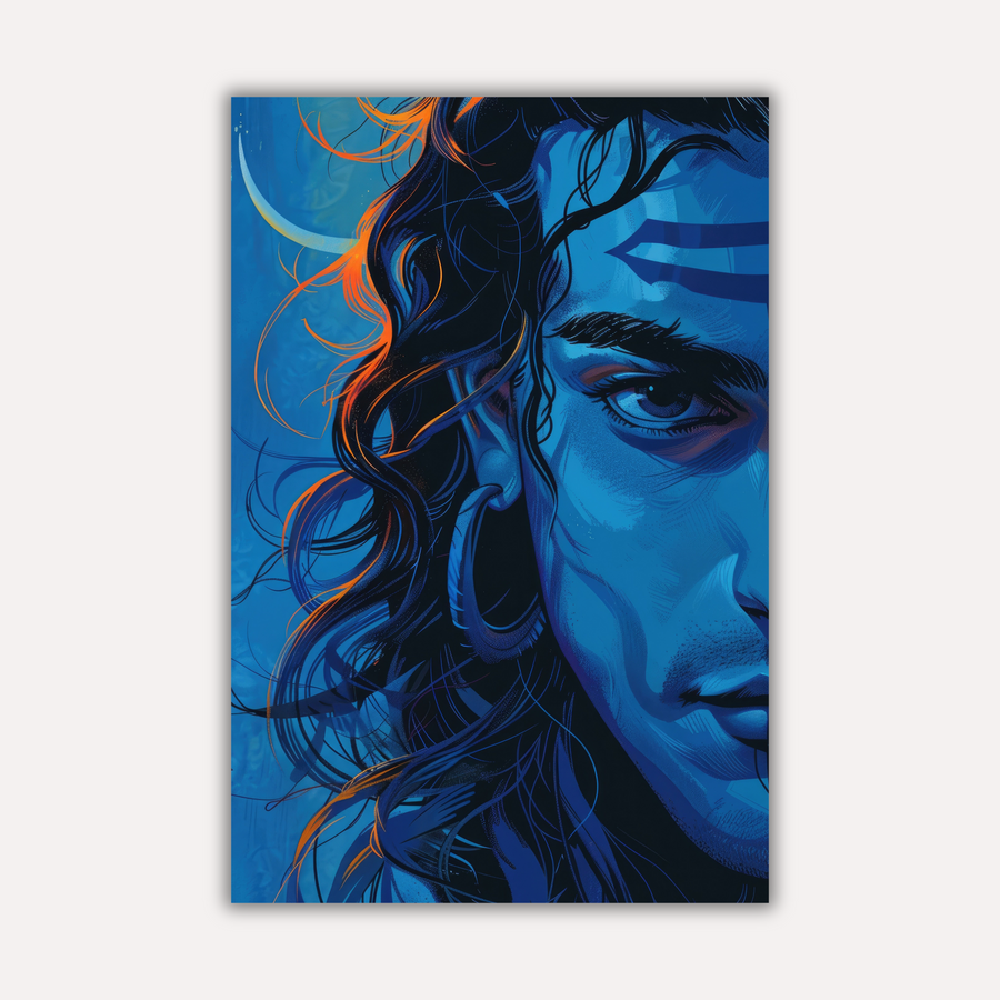 Indian Aesthetic Metal Poster - Shankara | Desi Wall Art India