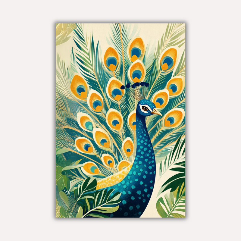 Bird Metal Poster - Mayura | Nature Wall Art India