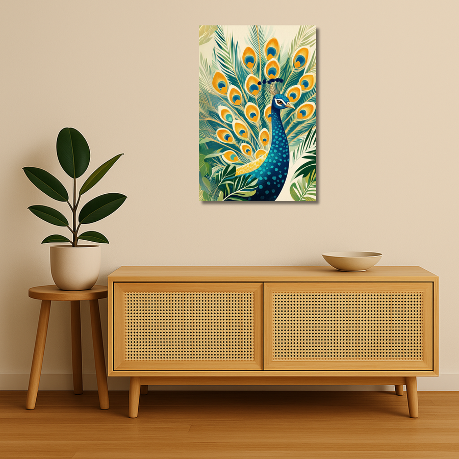 Bird Metal Poster - Mayura | Nature Wall Art India