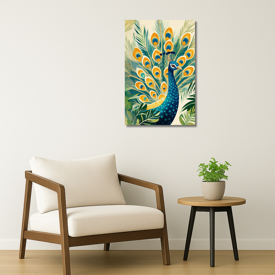 Bird Metal Poster - Mayura | Nature Wall Art India