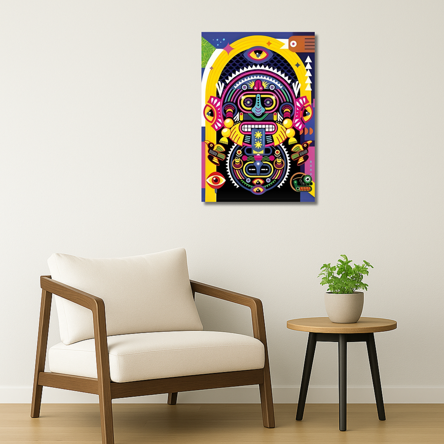 Indian Aesthetic Metal Poster - Devbot | Desi Wall Art India
