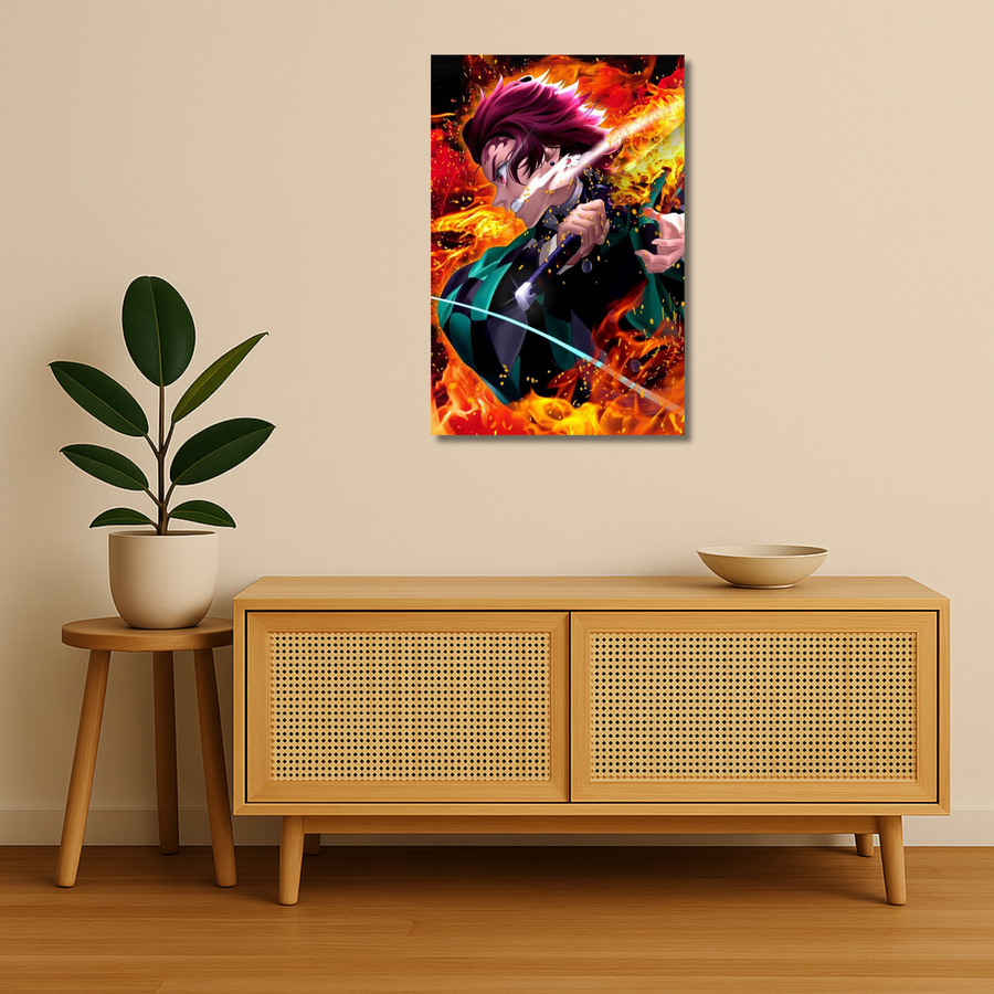 Demon Slayer Metal Poster - Flameform | Anime Wall Art India