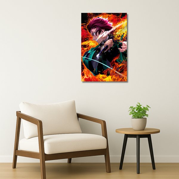 Demon Slayer Metal Poster - Flameform | Anime Wall Art India