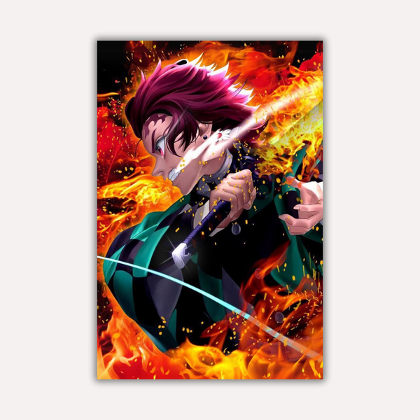 Demon Slayer Metal Poster - Flameform | Anime Wall Art India