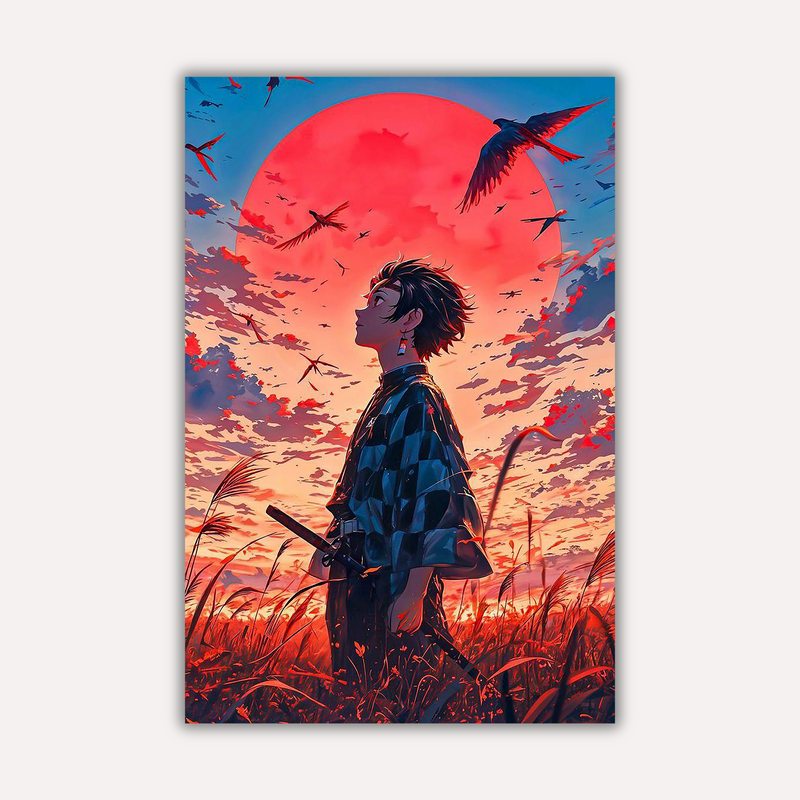 Demon Slayer Metal Poster - Sunblade Tanjiro | Anime Wall Art India