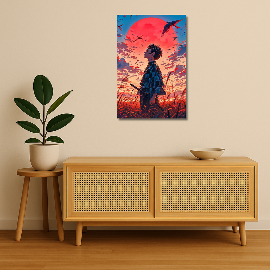 Demon Slayer Metal Poster - Sunblade Tanjiro | Anime Wall Art India