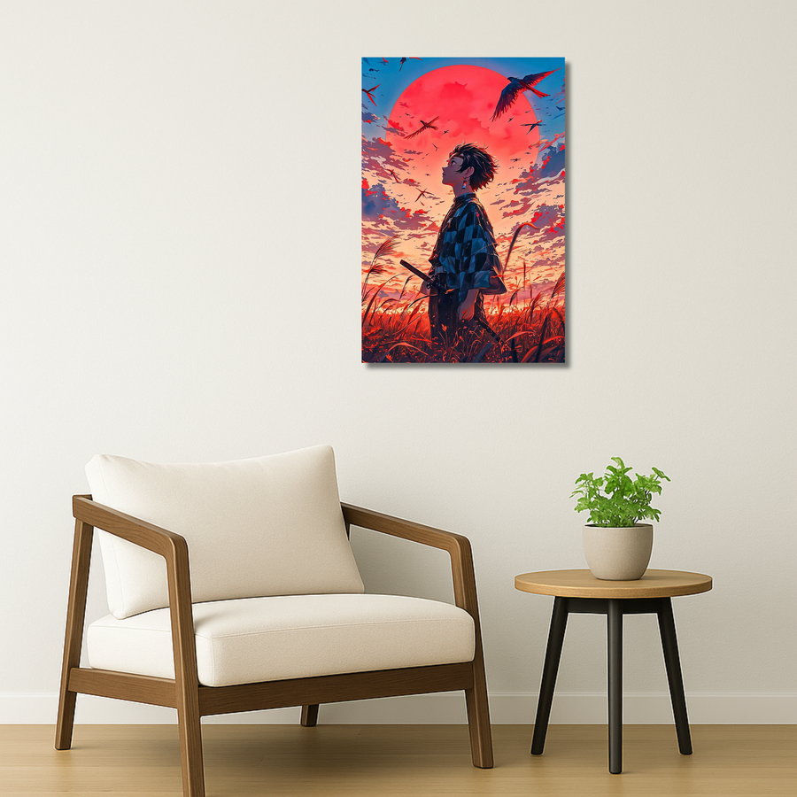Demon Slayer Metal Poster - Sunblade Tanjiro | Anime Wall Art India