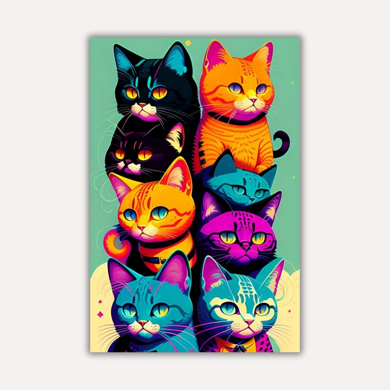Cat Metal Poster - Catmosphere | Animal Wall Art India