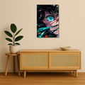 Demon Slayer Metal Poster - Blue Veil Slayer | Anime Wall Art India
