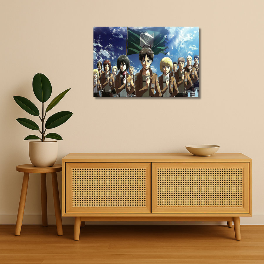 Attack on Titan Metal Poster - Freedom March Wall Art | Anime Wall Art India