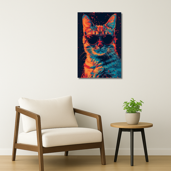 Cat Metal Poster - CoolCat | Animal Wall Art India
