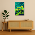 Cars Metal Poster - Neon Drift | Car Wall Art India