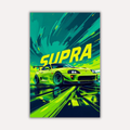 Cars Metal Poster - Neon Drift | Car Wall Art India