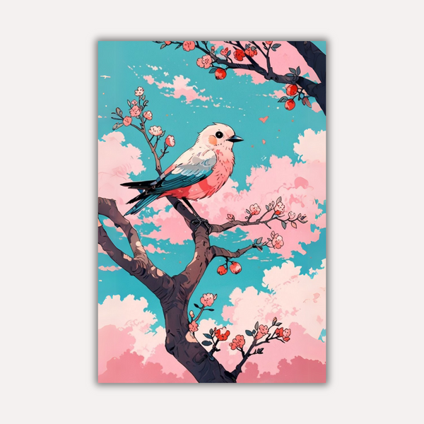 Bird Metal Poster - Hanami | Nature Wall Art India