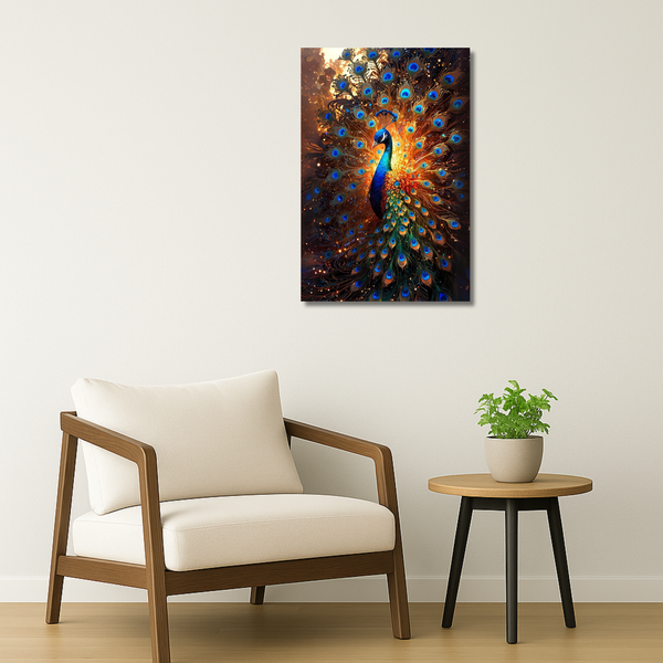 Peacock Metal Poster - RoyalMor | Nature Wall Art India