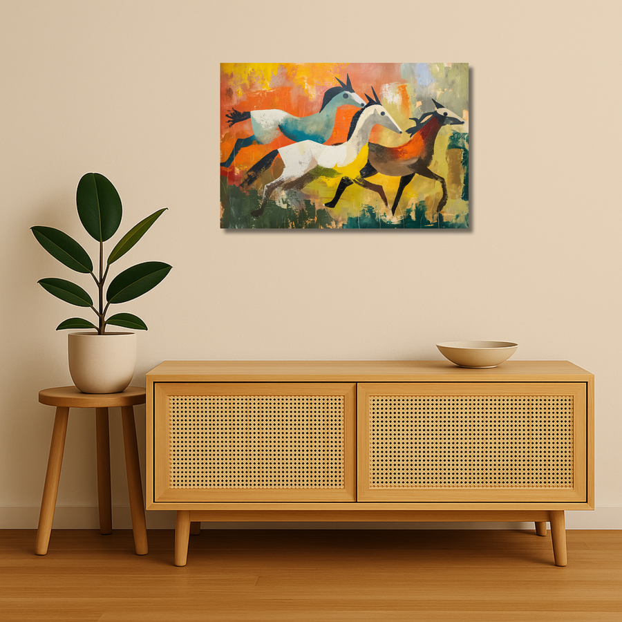Wildlife Metal Poster - Wild Gallop | Animal Wall Art India
