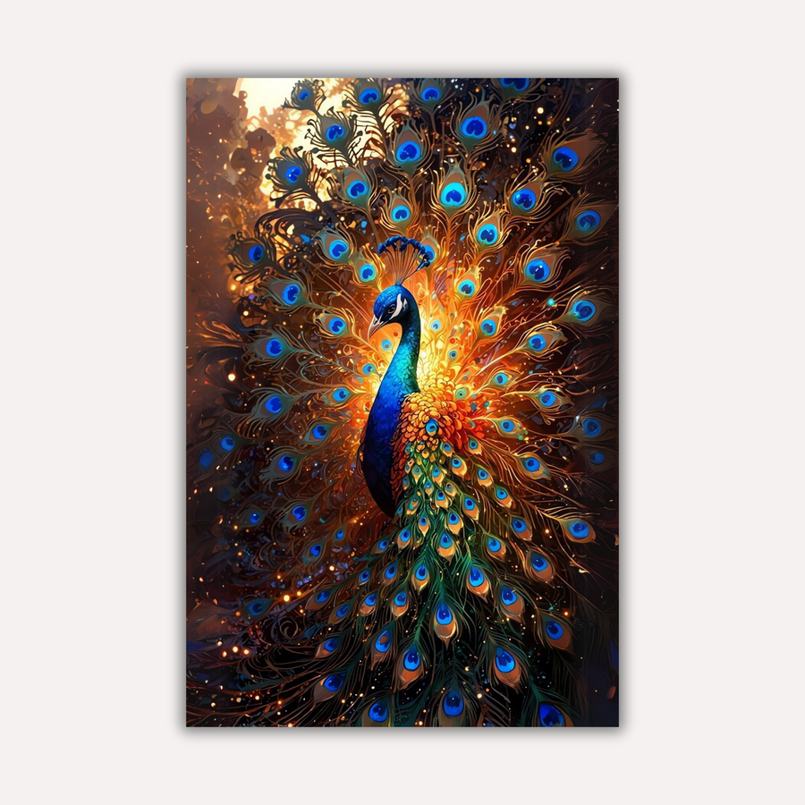 Peacock Metal Poster - RoyalMor | Nature Wall Art India