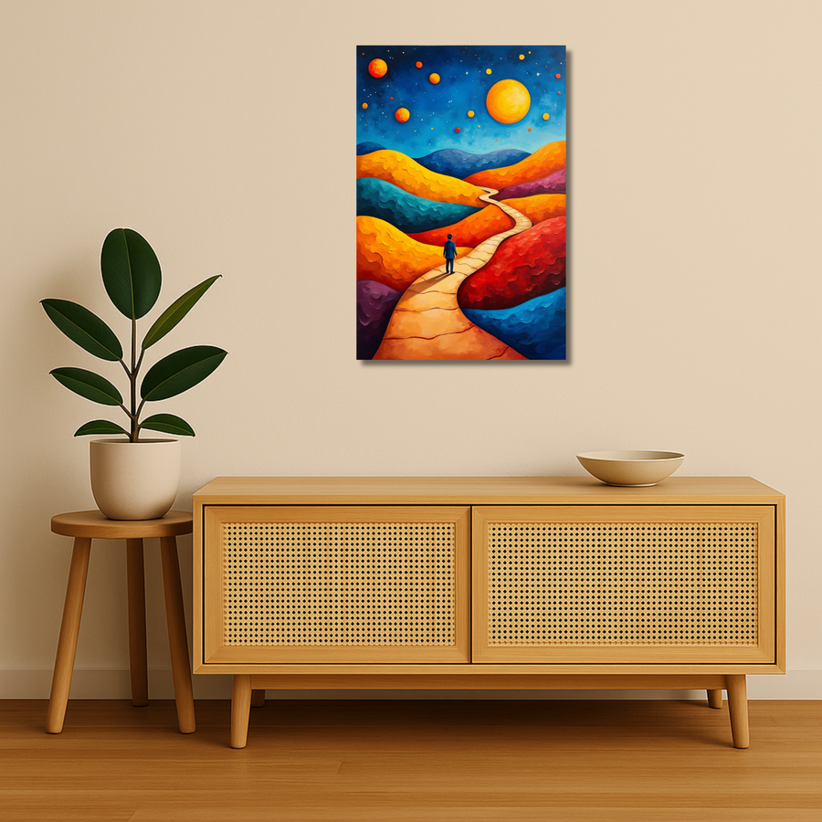Abstract Metal Poster - Planet Parade | Modern Wall Art India