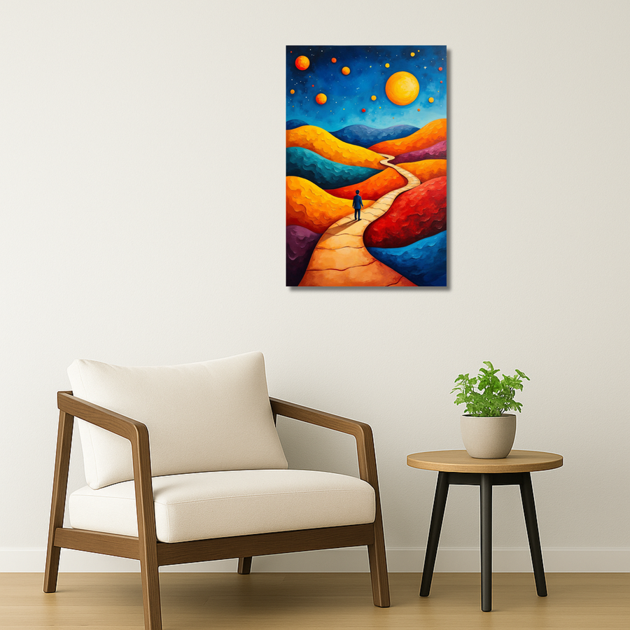 Abstract Metal Poster - Planet Parade | Modern Wall Art India