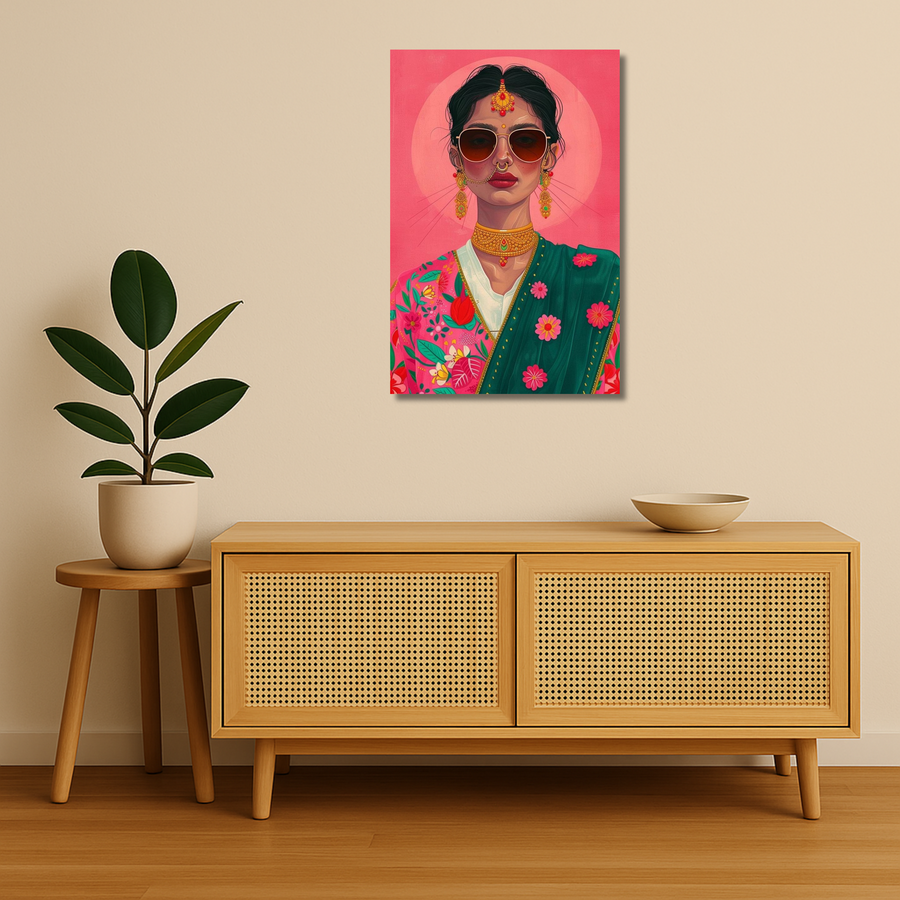 Indian Aesthetic Metal Poster - DesiDiva | Desi Wall Art India